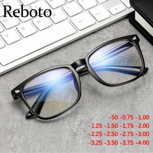 Myopia Glasses For Women Brand Square Myopia Glasses Frame -0.5 -0.75 -1 -1.25 -1.5 -2 -2.5 -3 -3.5 -4 Prescription Glasses