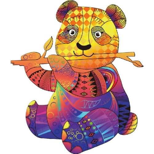 Cute Panda Wooden Puzzles For Adults Children Educational Toys Wooden Jigsaw Puzzles Games DIY Crafts Gifts with Color Paper Box