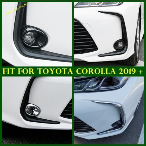 Front Bumper Foglight Fog Lights Foglight Lamps Ring & Eyelid Eyebrow Decoration Cover Trim Fit For Toyota Corolla 2019 2020