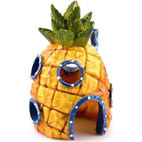 Aquarium Resin Ornaments Squid Hiding Place Pineapple House Crab Restaurant Add Vitality to Your Fish Tank Sea World