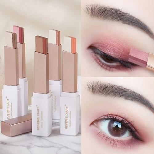 6 colors Professional 2 In 1 Double Color Gradient Velvet Shadow Stick Eye Makeup Waterproof Lasting Shimmer Eyeshadow Makeup