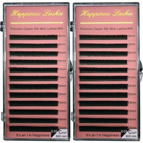 Lash For Salon Makeup Wholesale Faux Soft Natural Individual Classic False Eyelash Extensions Makeup Mink Black Material