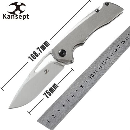 S35VN Folding Knife Kansept K2001B4 Mini Kryo Pocket Knives Hunting Blade Edc Under 3'' Titanium Handle Tactical Survival Knives