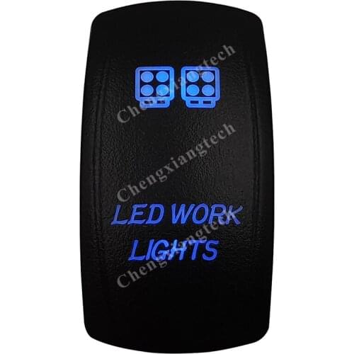 Led Work Lights Car Boat Blue Led Lasor 5 Pin Rocker Toggle Switch On Off 12v 24v Marine Grade for Carling Arb Narva 4x4