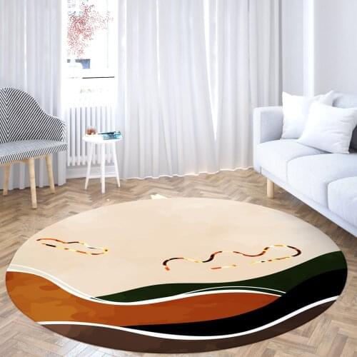 INS Style Modern Round Floor Mat Soft Anti Slip Carpet Bedroom Bathroom Living Room Decor Large Printed Area Rugs