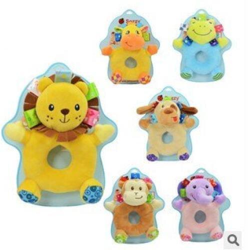 Sozzy Baby Cheerful Rocking Toys Crinkle Sound Soft Gentle Rattle Plush Toy Animal Model Handbells Rattles Toys Baby Educational