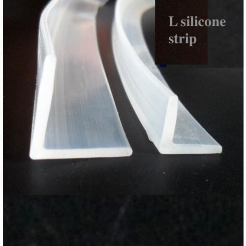 Glass Angle Corner Protecor Collision Avoidance Gasket Silicone Sealing Strip Bar 16mm x 16mm 12mm x 12mm x 2mm 1m Transparent