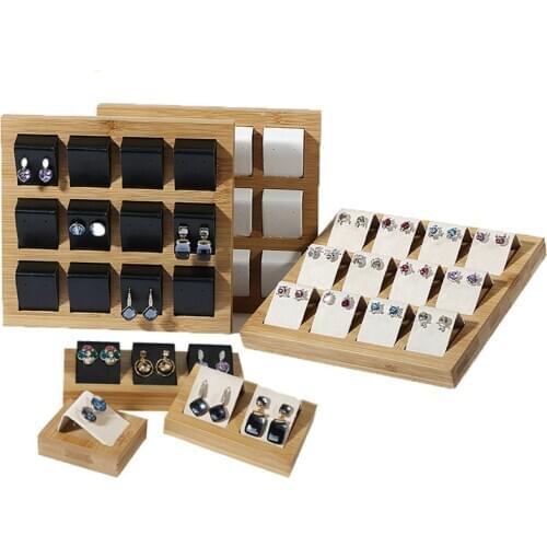 Bamboo Wood Earrings Display Plate Earrings Display Rack Earrings Storage Shelf Earrings Earrings Jewelry Finishing Display Disp