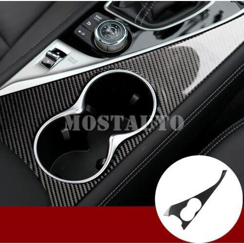 For Infiniti Q60 Coupe Carbon Fiber Inner Water Cup Holder Cover Trim 2013-2019 1pcs Car Accessories Interior Car Decor Car Trim