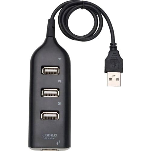 100pcs/lot USB 2.0 High Speed USB Hub 4 Port Splitter USB Adapter Mini Hub Socket For PC Laptop Notebook Computer Windows Mac