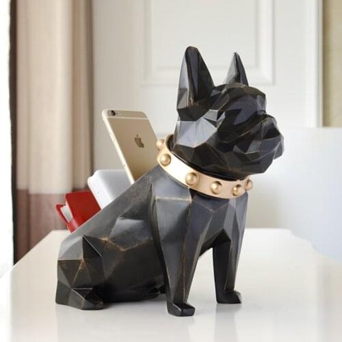 Storage Box For Home Decor organizer box Office Mobile Phone Tools Control Resin Dog Statue Figurine for Tabletop Desktop Holder