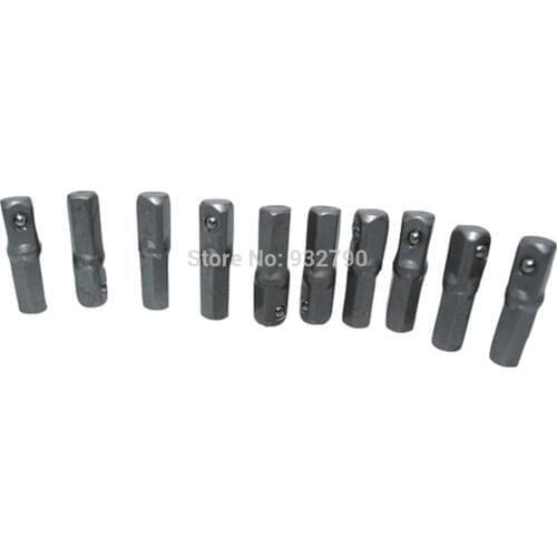 10pcs 1/4 Hex 1/4 Square Socket Drive Adapter Extension CR-V Long 25mm Bit Screwdriver Socket Bit Adapter Adaptor