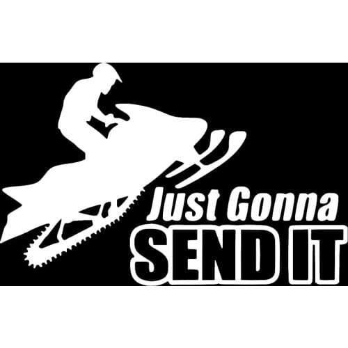 16*10.3cm Snowmobile Jumping - Just Gonna Send It Vinyl Decals Car Styling 2007 2008 2009 accessories