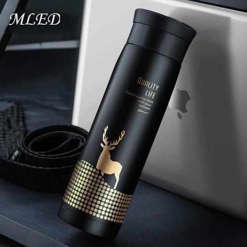 450ML Deer Thermos Cup Thermo Mug Vacuum Cup Travel Thermocup Stainless Steel Bottle Thermal Bottle Insulated Tumbler Men Gift