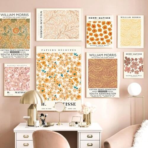 Matisse William Morris Flower Abstract Wall Art Canvas Painting Nordic Posters And Prints Wall Pictures For Living Room Decor