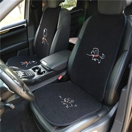 Automobile Seat Cushion for Autumn Winter Plush Car Decor Cartoon Dog Auto Seat Warm Protection Pad Car Accessories for Girls