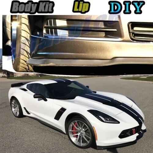Car Bumper Lip Front Spoiler Skirt Deflector For Chevrolet Corvette Tune Car Modified Body Kit VIP Hella Flush Lips