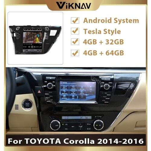 Auto navi video 10.4 inch FOR-Toyota Corolla 2014 2015 2016 multimedia player autoradio GPS navigation 2din car radio stereo