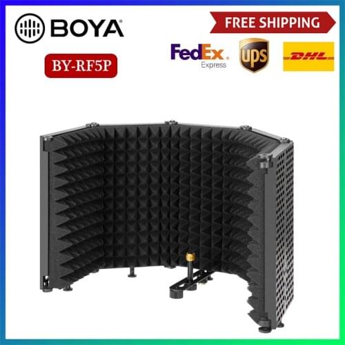 BOYA BY-RF5P Microphone Isolation Shield Reduce Reflection Noise for Vocal Live Streaming Professional Audio Video Recording Mic