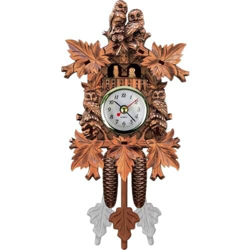 Wooden Cuckoo Clock Vintage Wall Hanging Clock Home Ornament Wall Decor For Living Room Office