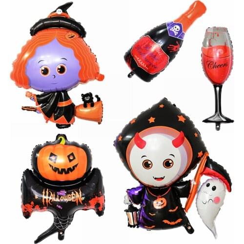 Halloween Foil Balloon Decoration Cartoon Ghost Witch Pumpkin Bat Balloon Inflatable Toys Halloween Party Air Globos Supplies 7