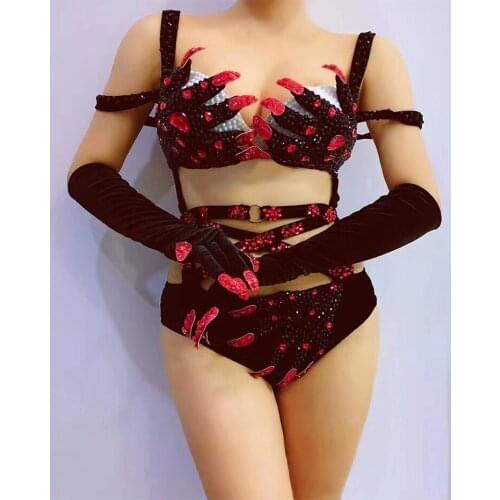 Hallow nightclub dance bikini Devils Claw cosplay costume bar stage show clothing