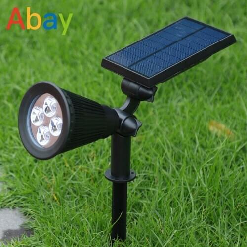 Solar Lawn Light 4Led White Light Warm Light RGB Outdoor Waterproof Landscape Ground Plug Light Garden Lighting Ip65 Spotlight