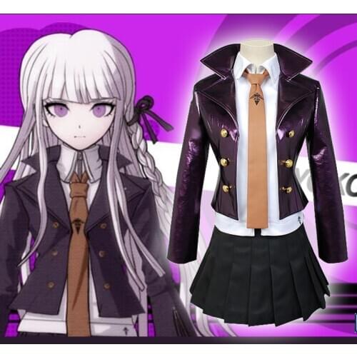Game Danganronpa The Animation Cosplay Costume Kirigiri Kyouko Cosplay Costume Uniforms Clothes Suits Wears Outfits Purple Coats