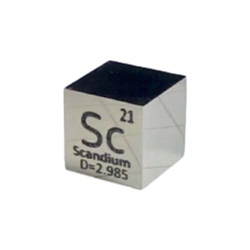 Scandium Sc Cube metal Polished Element Collection Silicon Target Science Experiment 10x10x10mm Sc for Research and Development