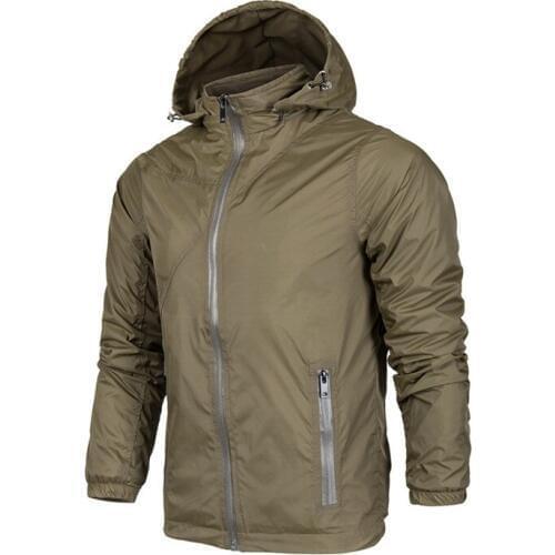 Mens Thin Jacket Spring Autumn Male Casual Overcoat Military Windbreaker Jacket Men Sport Hoodies Jacket waterproof outdoor Men