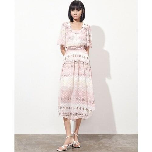 Summer Dress Women Patchwork Woman Beach Dress Short Sleeve Asymmetrical Casual Womens Dresses Gauze Summer Womens Dress 2021