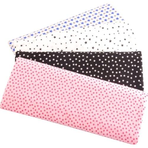 Teramila Patchwork Cotton Fabric Decoration Lovely White Star for Sewing DIY Crafts Supplies Scrapbooking Accessories Cloth