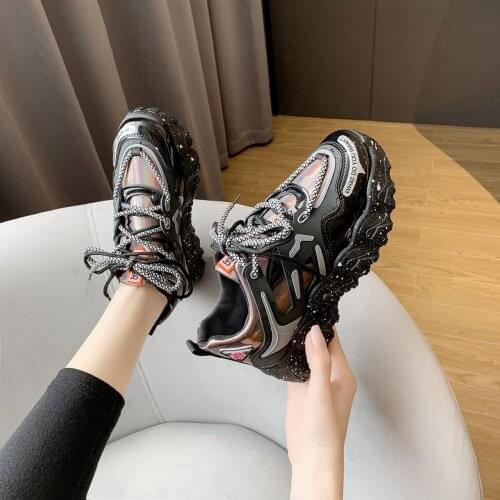 Chunky Sneakers Wedges Shoes for Women Multicolor Womens Shoes Spring/Autumn 2021 Fashion Platform Sneakers Sapatos De Mujer