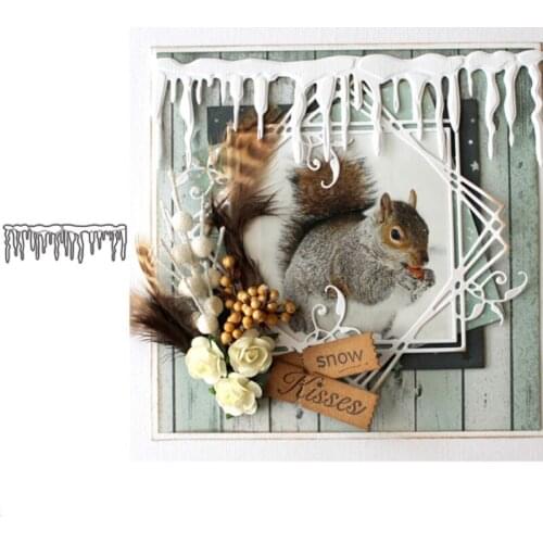 Metal Cutting Dies for 2021 New Scrapbooking Long Icicle Frame Edge No Stamps Crafts Background Cutter Paper Cardmaking Stencil