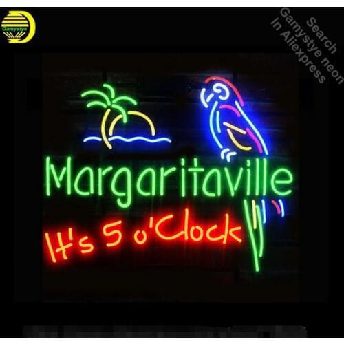 Fashion Neon Sign MARGARITAVILLE JIMMY Handcrafted Real Glass Lamp Neon Light Neon Sign Beerbar Sign Neon Beer Sign 24X20 Custom