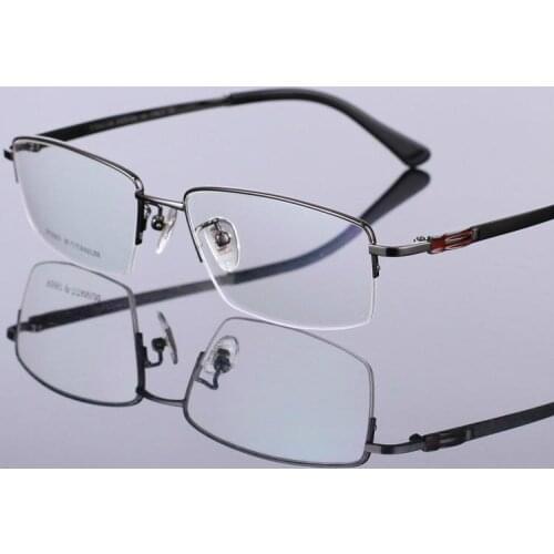 Viodream 100% pure Titanium High quality semi-rimless Glasses Frames Eyeglasses Men Original Case Oculos de grau free shipping