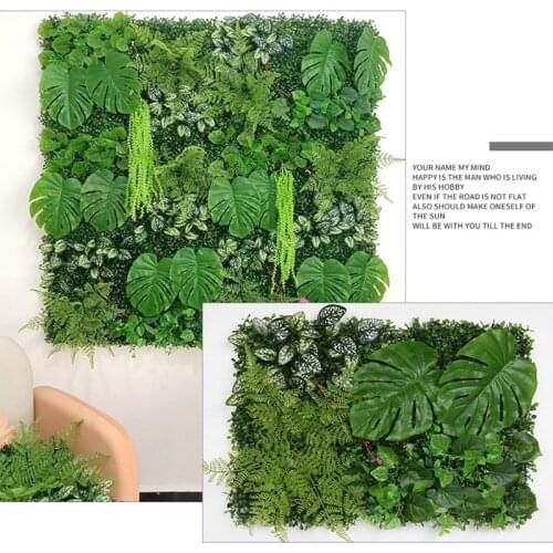 60X40CM Green Plastic Grass Wall Artificial Plants Garden Decoration Fake Greenery Plant Office Decor Wedding Image Wall