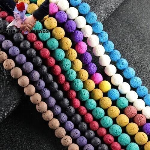 OMH Z78 6mm Polished Jewelry DIY Making Bracelet Necklace Christmas Gift Blue Hemp Color Round Granite Jade Loose Spacer Beads