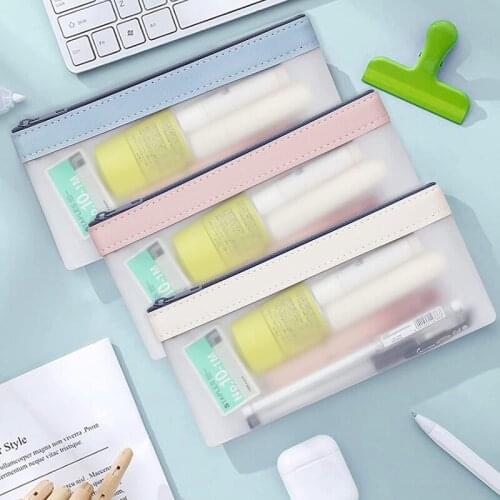 Transparent Pencil Cases Kawaii Korean Pencil Pouch High Capacity office Pencil Case stationery organizer Cute School Supplies