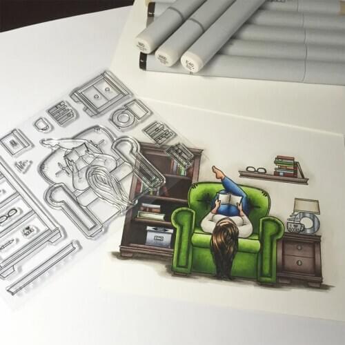 4x6 inch Reading time Clear Stamps for DIY Scrapbooking Card Crafts Fun Decoration Transparent Stempels Silicone Seal