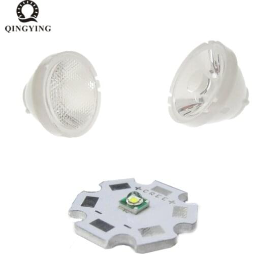 5-20pcs 3535 XP-E CREE LED Lens 8 25 30 45 60 90 Degree 21mm White Holder Lenses Reflector Collimator For XPE XPG LED Diodes