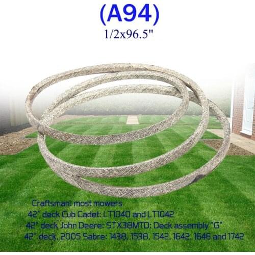Replacement Deck Drive Belt 1/2"x96" Replace SPM201671081, 754-04060, 754-04060A, 954-04060, 954-04060A, 954-04060C