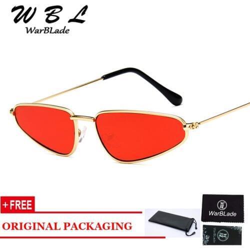 WarBLade 2019 New Fashion Women Small Cat Eye Sunglasses Double Bridges Men Clear Pink Shades Glasses UV400