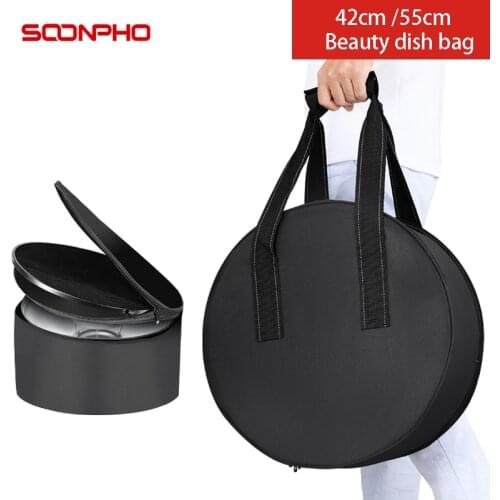 42/55cm Studio Equipment Bag Two-layer Design Drum Style with Beauty Dish Bowens Mount + Honeycomb Grid + Diffuser Sock + Bag