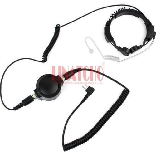 Heavy duty PTT tactical GP68 GP88 GP88S GP300 radio walkie talkie earphone with throat mic 2 pins
