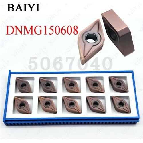 BAIYI Carbide Inserts DNMG150608-EM ZM6025 Cutter Turning Tools Lathe Blade DNMG150608-EM for Steel Stainless DNMG150608