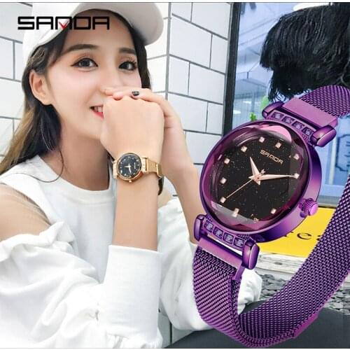 BASID Magnet Buckle Fashion Rhinestone Starry Sky Elegant Watches Women Top Brand Luxury Clock Ladies Wristwatch Gift Female