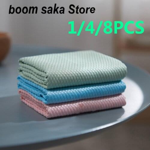 Fish Scales Cleaning Cloth Kitchen Towel Household Items Efficien Cleaning Bowl Dish Ceramic Tile Wipe Duster Glass Rags HOT