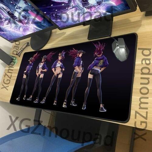 XGZ anime mouse pad sexy girl akali custom game mouse pad black lock edge computer notebook desk pad XXL