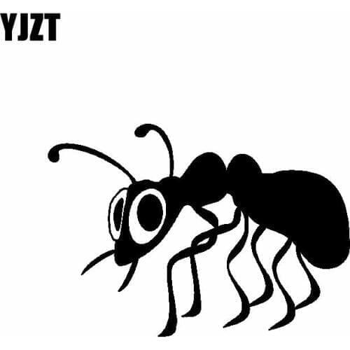 YJZT 15.3CM*10.8CM Delicate Insect Ant Cool Original Vinyl Decal Nice Car Sticker Black/Silver C19-0872